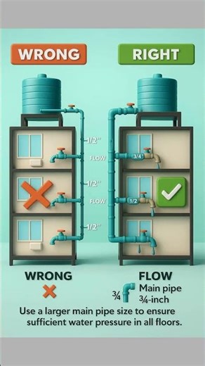 STOP Losing Water Pressure! (Plumbing Mistake) #shorts #civilengineering065 #viral