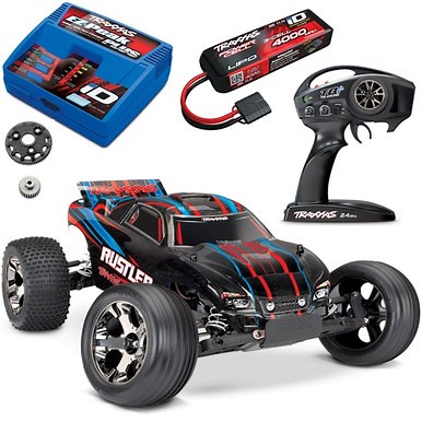 Traxxas Rustler VXL Brushless RTR RC Truck 70 MPH LiPo Combo