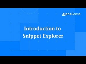 Introduction to Snippet Explorer