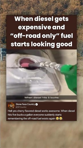 When diesel gets expensive and "off-road only" fuel starts looking good