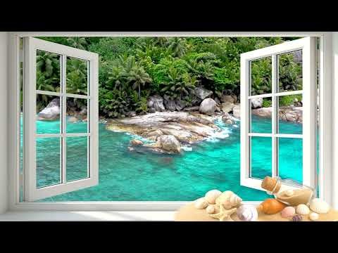 Open Window to Beach | Clear Ocean View with Relaxing Waves Sound 🌊