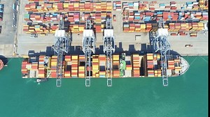 Aerial Video Top View Containers Ship Stock Footage Video (100% Royalty-free) 1083394279 | Shutterstock