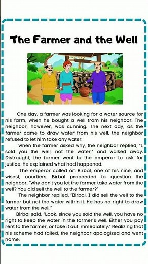 The farmer and the well || Akbar birbal story || English story #moralstory #story