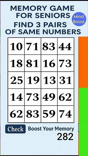 Fun Brain Exercise for Seniors & Adults | Match the Numbers