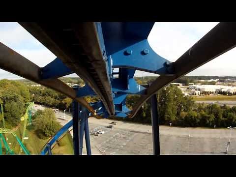 Batman The Ride POV Roller Coaster Front Seat Onride Six Flags Over Georgia