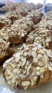 2.8K views · 431 reactions | Almond croissant! Our twice baked almond croissant is filled with scrumptious almond cream flavored with vanilla and rum!  Available this week @ashevillecitymarket @blackmountainmarket @whitehorsemarkets and next week @northashevilletailgatemarket | French Broad Pastry | Facebook