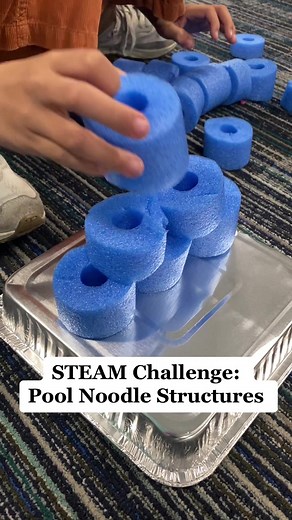 Pool Noodle Structures were a hit with my K-2nd students! I wasn’t sure how well they would do with the toothpicks, but actually the kinders were more responsible than the 2nd graders 🤔 Would you use this as an early finisher activity or officially STEAM challenge? Inspired by DIY Pool Noodle STEM from Learning Resources (Pinterest) #elementarysteam #elementarystem #elementaryscience #NGSS #elementary #steam #stem #summerschool #kindergarten #kindergartenscience #firstgrade #firstgradescience #