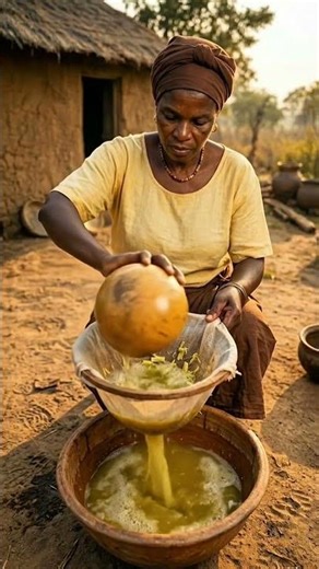 Watch Mama Amara make sugar from sugarcane stems 🍯