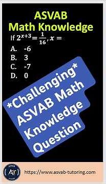 Challenging ASVAB Math Knowledge Question.