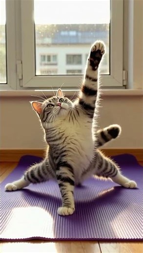 Cat Yoga Master Teaches Calmness & Balance 🐱✨🧘‍♀️