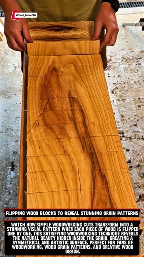 Flipping Wood Blocks to Reveal Stunning Grain Patterns #woodworking #woodscraft #satisfying #wood