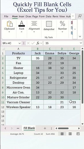 Fill All Blank Cells in Seconds: Time Saving Excel Trick