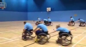 Our swimmers are trying something new in their training today. Swimming meets Wheelchair Basketball. Which swimmers can you spot? | Aquatics GB
