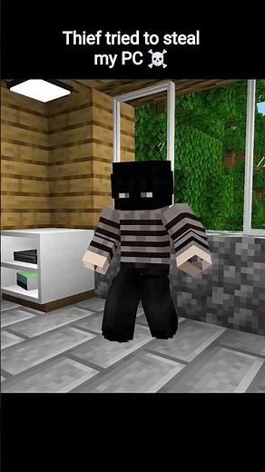 A thief tried to steal my PC in Minecraft ☠️