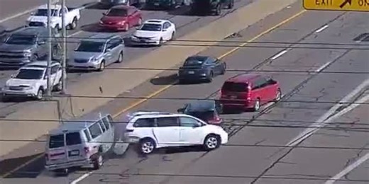 Driver stops in middle of I-71 after missing exit, causing crash