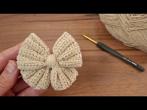 🔥 Create a Cute and Adorable Crochet Bow Easily (Crochet Hair Slide | Hair Clip | Crochet Keychain)