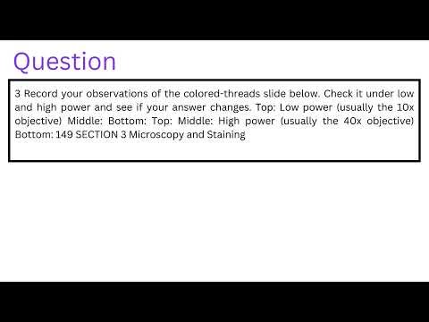3 Record your observations of the colored-threads slide below.