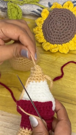How to crochet movable head of amigurumi #crochet