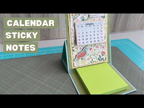 Easel Calendar Sticky Note Card | Handmade Desk Card for 2026
