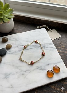 14K 7” Gold Ladybug Bracelet – Handmade Italian Gold Jewelry – Real Gold Bracelet Gift for Her - Etsy Canada