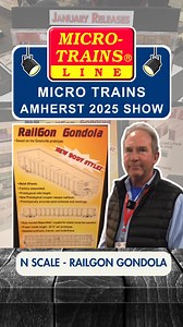 2.1K views · 19 reactions | Micro Trains Highlight - Amherst Train Show 2025! Showcasing the N Scale Railgon Gondola!  Shop Online: TrainWorld.com #trains #train #modeltrain #modelrailroad #railfans #railfans_of_instagram #railfanning #trainworld #trainland #toytrain #modeltrains #railroad #locomotive #microtrains #amherst | TrainWorld.com | Facebook