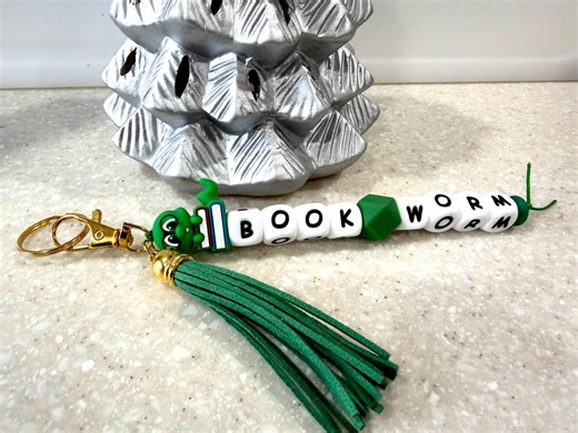 BOOKWORM Keychain (seperated Word) - Etsy