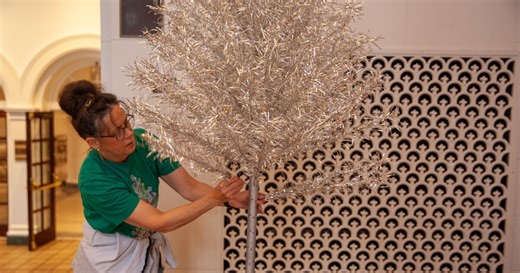 Video: Jane Lynch show puts Bloomington woman's aluminum Christmas tree collection on display