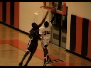Jerry Dixon one handed poster vs Linden - Defender gets dunked on