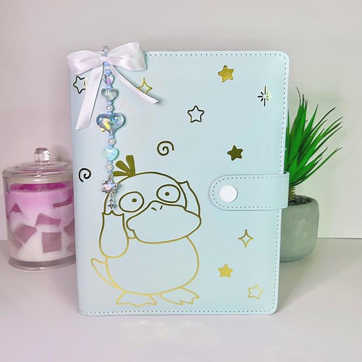 A5 TCG Pokemon Photocard Binder | Psyduck Pokemon Theme, 6 Ring Organiser PU Leather Refillable Pages. Keychain Sold Seperately - Etsy