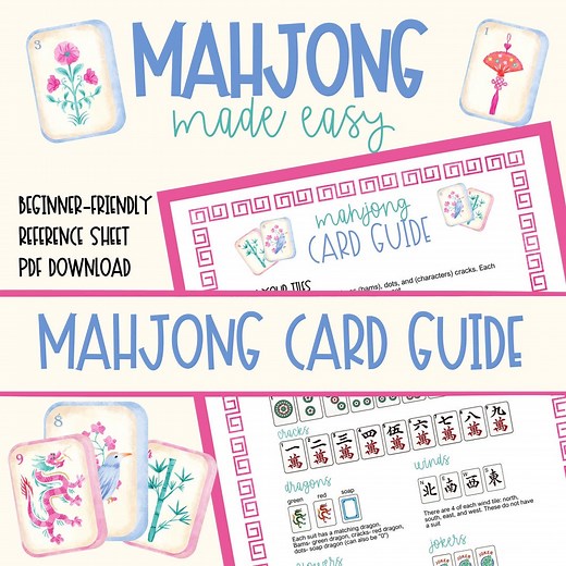 Mahjong Cheat Sheet | Mahjong Card Guide | Beginner-friendly | Printable PDF Download - Etsy