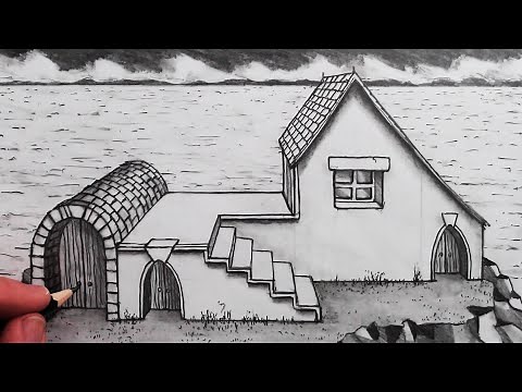 How to Draw a House in 1-Point Perspective with Steps: Easy