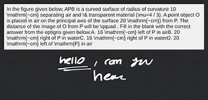 In the figure given below, APB is a curved surface of radius of... | Filo