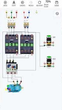 Positive and negative rotation circuit of motor controlled by inching #simulator #electrical