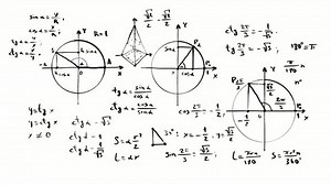 clip-1054562525-handwritten-geometrical-figures-calculations-equations ...