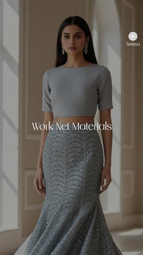 Teresa Online on Instagram: "Work Net Materials Product code: TRF3778 To shop, contact: 9207735382 Please note that the colours of the outfit/material may vary due to lighting during the photo shoot. Teresa, Chettiparambil Towers, Thenamkunnu Bypass, Near Pvt Bus Stand, 685584, Thodupuzha, India. [ Teresa Online, Work net fabric, designer net fabric, embroidered net, bridal net fabric, lightweight mesh, soft net cloth, sheer net, premium net fabric, stylish mesh, lace net, party wear net, flowy