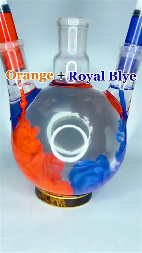 Orange vs Royal Blue 🔥💙 | Stunning Color Clash in Water #expiment #colors #colormix