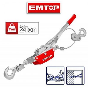 Hand Cable Puller Heavy Duty 2 TON Cable Winch Puller Power Puller Double Ratchet Wheels 2 Hooks Steel Wire Power Cable