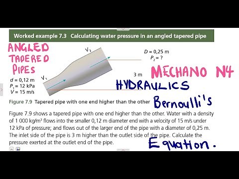 Mechanotechnics N4 Bernoulli's Theorem Angled Tapered Incline Pipe - Hydraulics