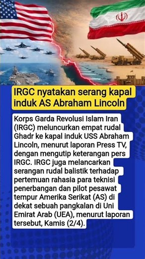IRGC nyatakan serang kapal induk AS Abraham Lincoln #matalokal