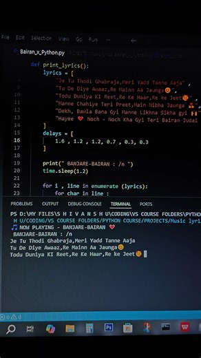 Bairan_x_Python 🐍⚕️ #shorts #feedshorts #coding #python #song