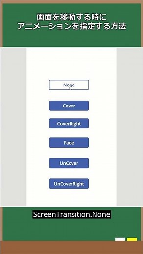画面を移動するときにアニメーションを指定する方法【画面を移動するアニメーションまとめ】#Shorts #PowerApps