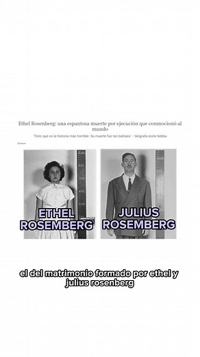 El caso del matrimonio Rosenberg es uno de los casos de juicio por espionaje más conocidos de Estados Unidos. Fueron acusados falsamente y posteriormente ejecutados. Ella, Ethel Rosenberg, sufrió una muerte mucho más violenta que la de él como consecuencia del sesgo de género. ¿Conocíais el caso? #fyp #parati #sesgodegenero