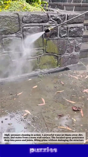 Satisfying Pressure Washer Cleaning | Stone Wall Restoration