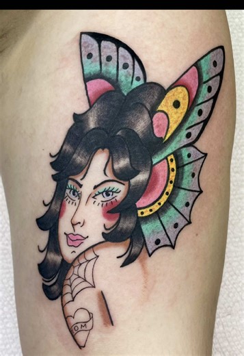 so stoked to finally do this one, thank you charlotte! 🦋 #tattooartist #tattooflash