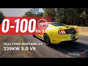 2021 Ford Mustang GT 0-100km/h & engine sound