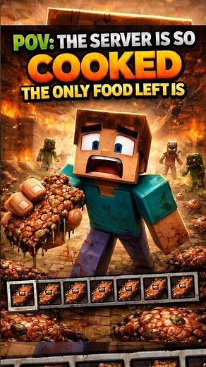 POV: You Join the MOST CURSED Server Ever 💀 Only Food Left… 🤯🔥 #minecraft #gaming #shorts
