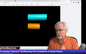 Python 3D Graphics Tutorial 8: NonBlocking Dual Animations in Vpython