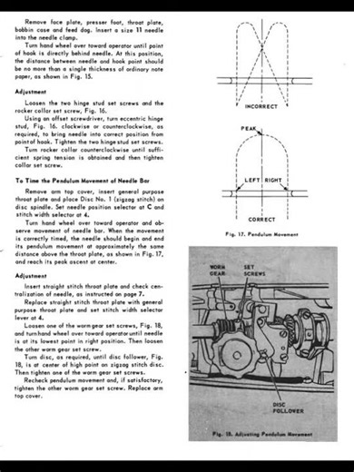 SINGER MODEL 347 NEEDLE ADJUST DOCUMENTS