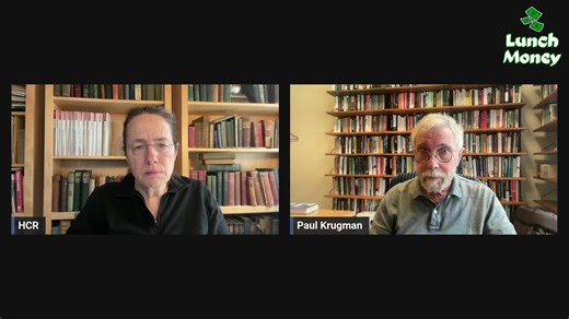 Nobel Prize-winning economist Paul Krugman and historian Heather Cox Richardson are joining forces for Lunch Money, a new monthly conversation series. Krugman writes the popular Substack newsletter bearing his name; Richardson's Letters from an American reaches over 6 million readers every day. Join them for a wide-ranging, thoughtful, and provocative conversation about whatever is on their ever-curious minds. Find Heather's Letters from an American here: https://heathercoxrichardson.substack.co