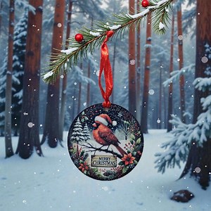 Cardinal Ornament, a Symbol of Hope in a Winter Holiday Scene - Etsy
